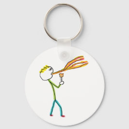 Vuurspuwende stokmannetje sleutelhanger