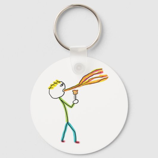 Vuurspuwende stokmannetje sleutelhanger (Voorkant)