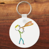 Vuurspuwende stokmannetje sleutelhanger (Voorkant)