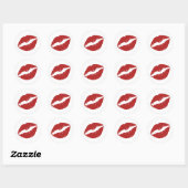 Vuursteen Lipstick Print Ronde Sticker (Vel)