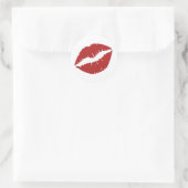Vuursteen Lipstick Print Ronde Sticker (Tas)
