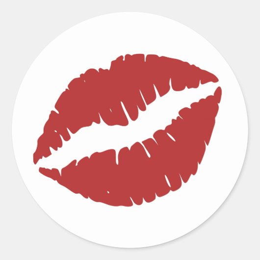 Vuursteen Lipstick Print Ronde Sticker (Voorkant)