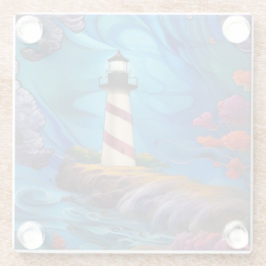 vuursteentje glazen onderzetter (Achterkant)