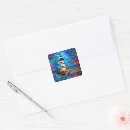 vuursteentje vierkante sticker (Envelop)