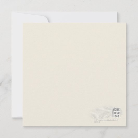 vuursteentje / zand " iron fleur de lis " vierkant kaart (Achterkant)