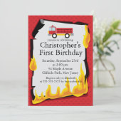 Vuurstofbrandweerman Birthday Party Kaart (Staand voorkant)