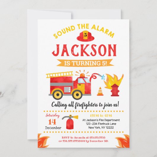 Vuurstofbrandweermotor Vervroegde feestdagen Kaart (Voorkant)