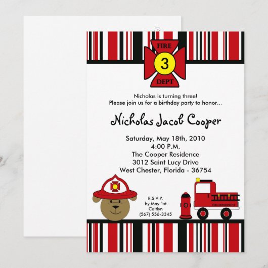 Vuurstofhond Vuurgedag Uitnodiging (Voorkant / Achterkant)