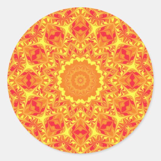 Vuurstofkaleidoscoop Ronde Sticker (Voorkant)
