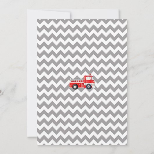 Vuurstofwagen Baby shower Uitnodiging (Achterkant)