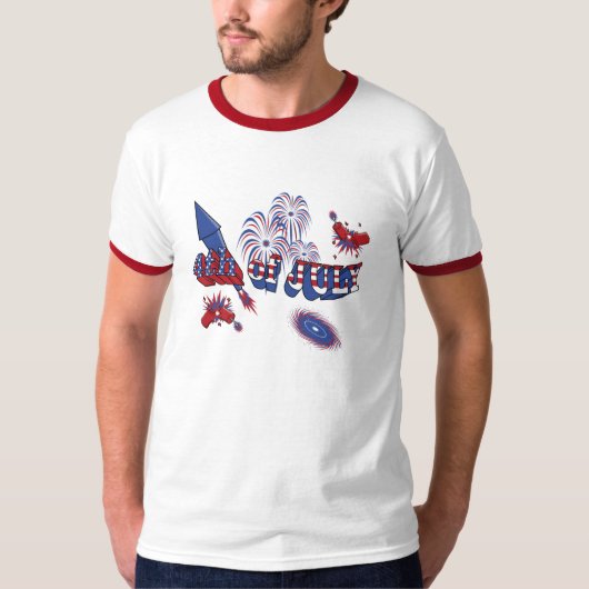 VuurT-shirt van de vierde juli T-shirt (Voorkant)
