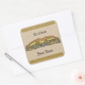 Vuurtekening bij testboekplaat vierkante sticker (Envelop)