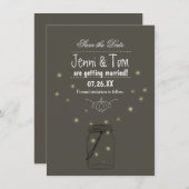 Vuurtjes Mason Pot Save The Date Uitnodigingskaart Kaart (Voorkant / Achterkant)