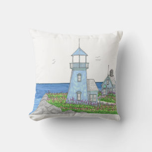 Vuurtoren 10; Openluchtkussen; Lichtblauw Buitenkussen