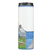Vuurtoren 10; Thermische Tumbler; Grijs Blauw Thermosbeker (Achterkant)