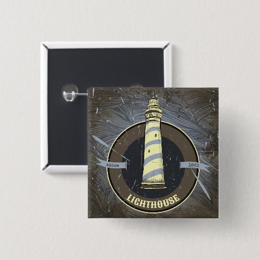  vuurtoren | 1960 vierkante button 5,1 cm (Voorkant /achterkant)