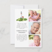 Vuurtoren 3 Foto Sympathy Funeral Bedankkaart (Voorkant)