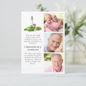 Vuurtoren 3 Foto Sympathy Funeral Bedankkaart (Staand voorkant)