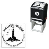 Vuurtoren #3 Naam Retouradres  Zelfinktende Stempel (In situ)