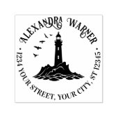 Vuurtoren #3 Naam Retouradres  Zelfinktende Stempel (Design)