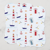 vuurtoren 5x7 Uitnodigingsmandje Kaart (Voorkant / Achterkant)