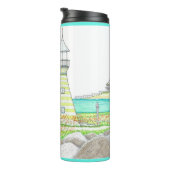 Vuurtoren 6; Thermische Tumbler; Cyaan Thermosbeker (Geroteerd rechts)