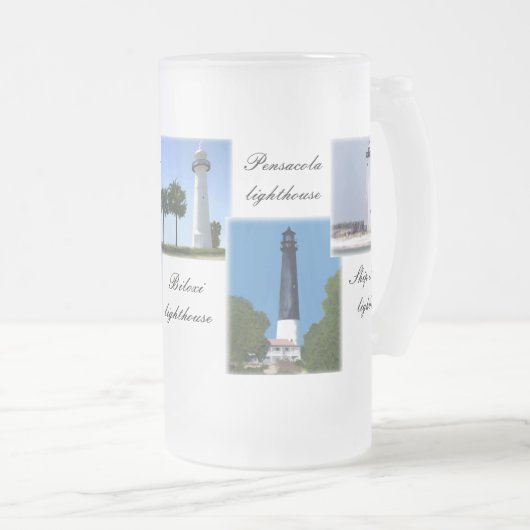 vuurtoren aan de Golfkust Matglas Bierpul (Voorkant rechts)