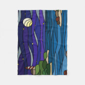 vuurtoren aan de kust onder nachtelijke moonsterre fleece deken (Voorkant)