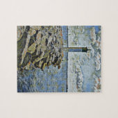 Vuurtoren aan de kust van het meer legpuzzel (Horizontaal)