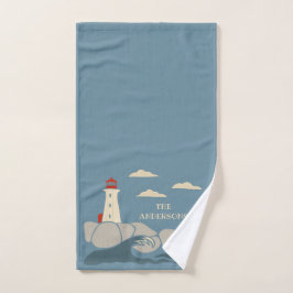 Vuurtoren aan de kust van Rocky Handdoek
