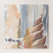 Vuurtoren aan de kust | Waterverf Oceaan Legpuzzel (Verticaal)