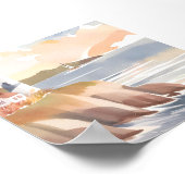 Vuurtoren aan de kust | Waterverf Oceaan Poster (Hoek)