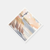 Vuurtoren aan de kust | Waterverf Oceaan Servet (Hoek)