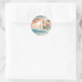 Vuurtoren Aan De Zee Ronde Sticker (Tas)