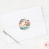 Vuurtoren Aan De Zee Ronde Sticker (Envelop)