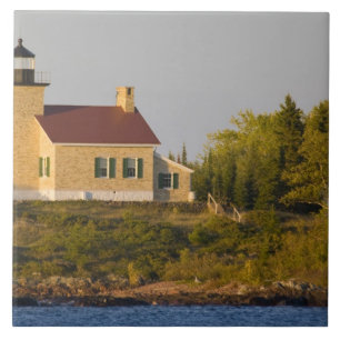 Vuurtoren aan het Lake Superior bij Copper Harbor Tegeltje