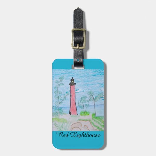 Vuurtoren aan het Strand Bagagelabel (Voorkant verticaal)