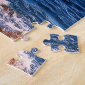 Vuurtoren aan het strand legpuzzel (Zijkant)