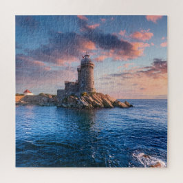 Vuurtoren aan het strand legpuzzel