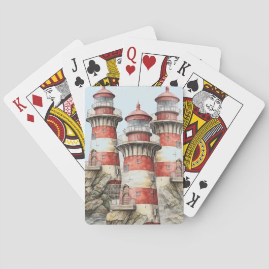 Vuurtoren aan zee  pokerkaarten (Achterkant)