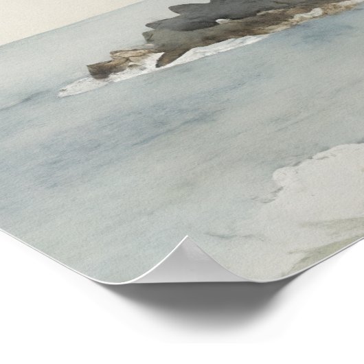 Vuurtoren Afdrukken,  kunst, schilderen van waterv Poster (Hoek)