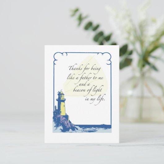 Vuurtoren als een vader, Vaderdag Briefkaart (Staand voorkant)