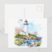 Vuurtoren Aquarel Briefkaart (Voorkant / Achterkant)