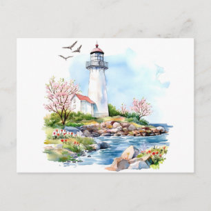 Vuurtoren Aquarel Briefkaart