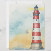 Vuurtoren Aquarel Kust Briefpapier Papier (Achterkant)