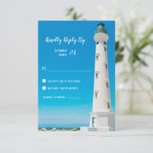 Vuurtoren Aruba Bestemming Bruiloft RSVP Reactie Kaart (Staand voorkant)
