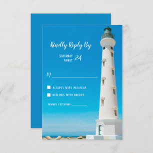 Vuurtoren Aruba Bestemming Bruiloft RSVP Reactie Kaart