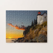 Vuurtoren bar Harbor Maine. Legpuzzel (Horizontaal)