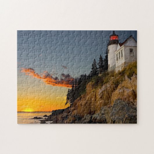 Vuurtoren bar Harbor Maine. Legpuzzel (Horizontaal)