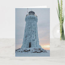 Vuurtoren bedekt met ijs